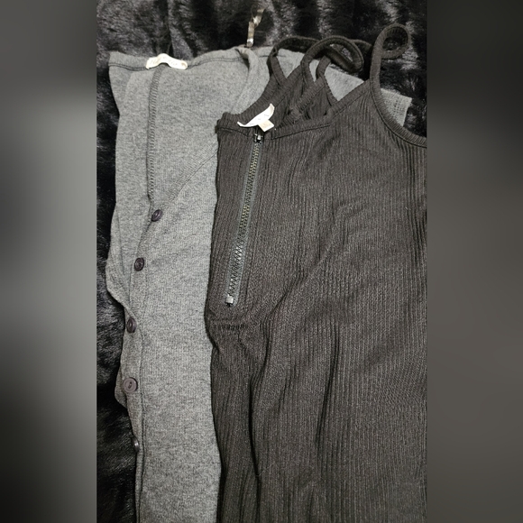 Gray & Black Jumpsuits - Picture 3 of 3